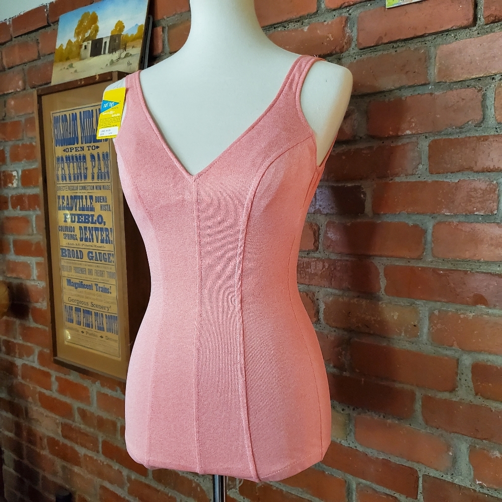 Vintage Surf Togs One Piece Swimsuit Coral Pink